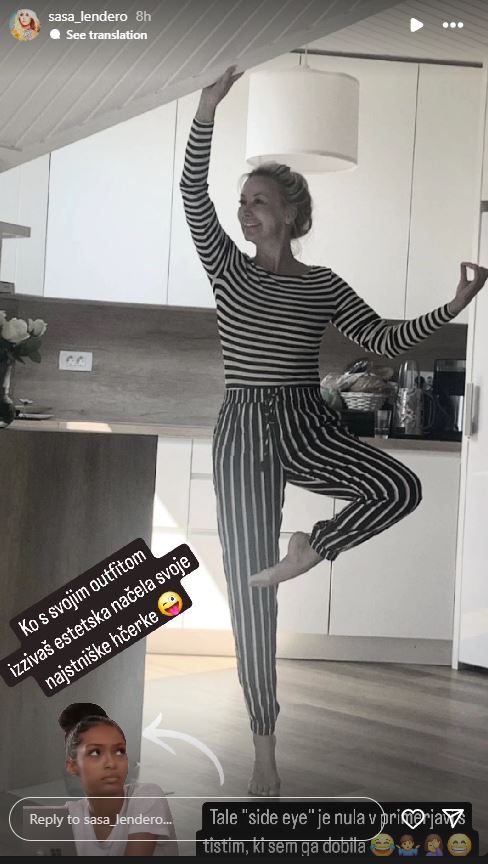 Saša Lendero se je takole oblekla. Vir: Instagram