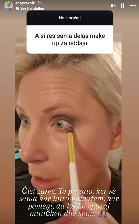 Ana Praznik - delovna akcija se sama liči za oddajo