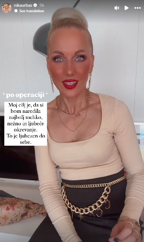 Nika Urbas se pripravlja na operacijo