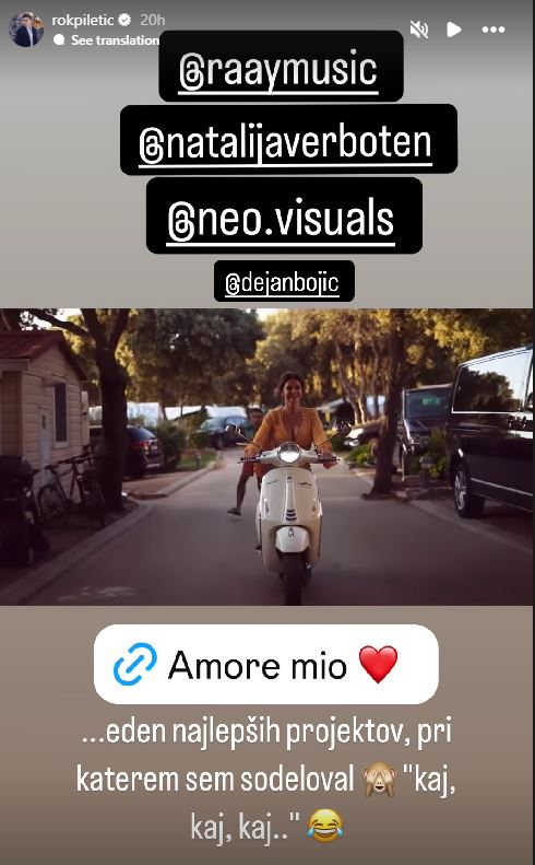 Rok Piletič je sodeloval pri projektu. Vir: Instagram