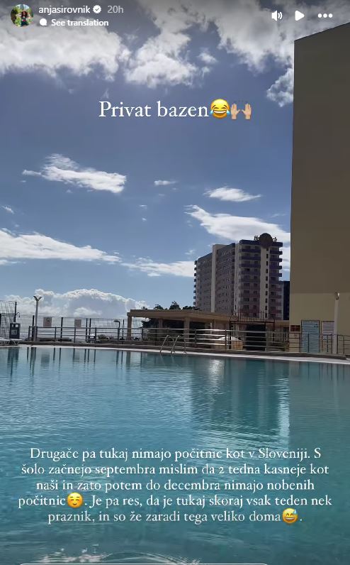 Anja Širovnik pojasnila glede počitnic na Tenerifih