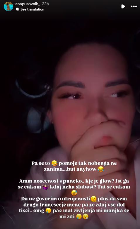 Ana Pusovnik se srečuje s težavami v nosečnosti