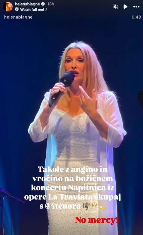 Helena Blagne je nastopila z angino in vročino