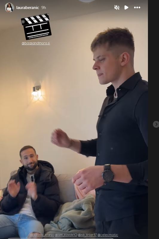 Tekmovalci Kmetije na snemanju. Vir: INstagram