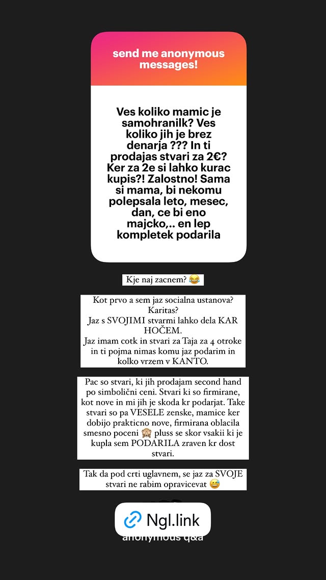 Ana Pusovnik se srečuje s takšnimi sporočili