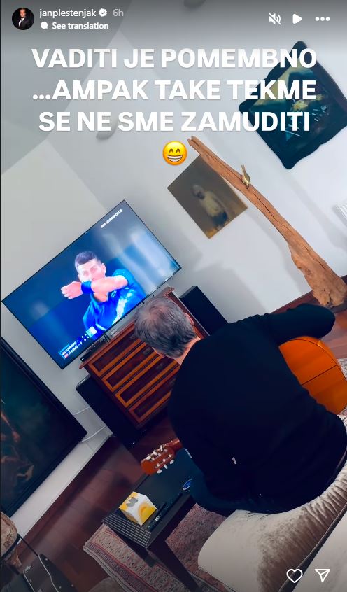 Jan Plestenjak obesil na klin za gledanje tekme