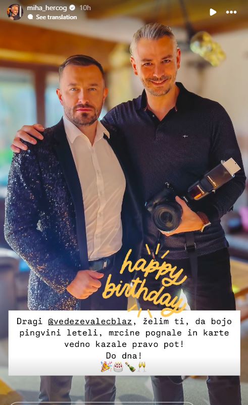 Miha je voščil Blažu. Vir: Instagram