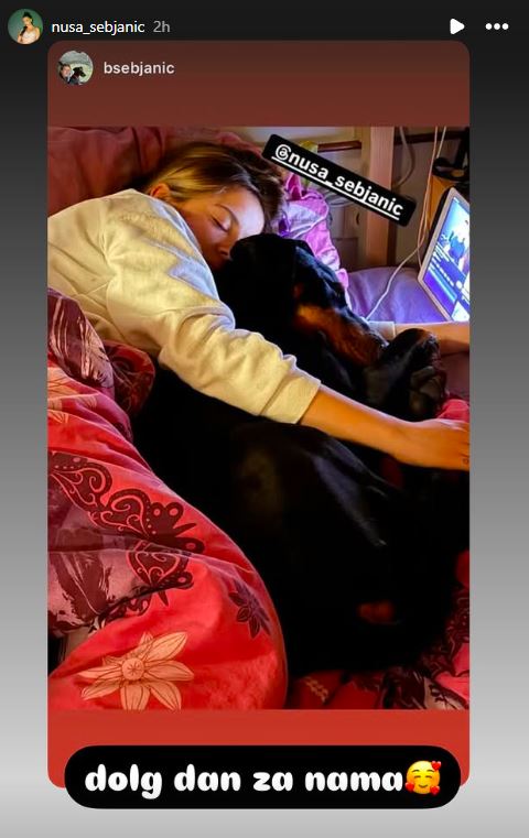 Nuša Šebjanič se je takole stiskala z njim