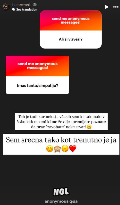 Laura Beranič spregovorila o svojem razmerju