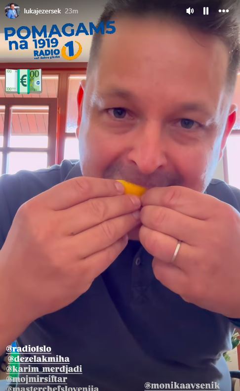 Luka je pojedel limono kot za šalo. Vir: Instagram