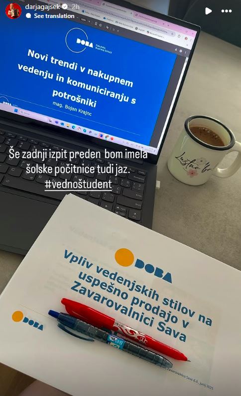 Darja Gajšek je pridna
