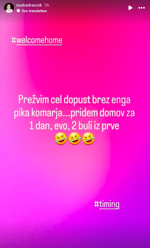 Nuška Drašček je imela neprijetno dobrodošlico