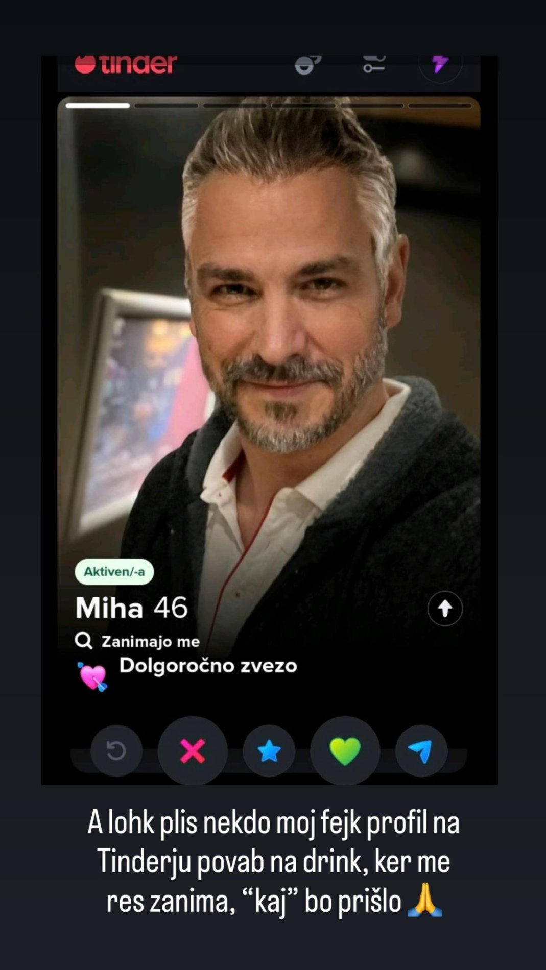 Prevarant na aplikaciji za zmenke, ki se izdaja za Miho