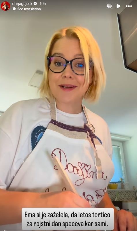 Darja Gajšek bo sama spekla torto