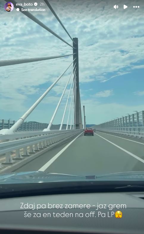 Eva Boto si bo privoščila še teden dni dopusta. Vir: Instagram