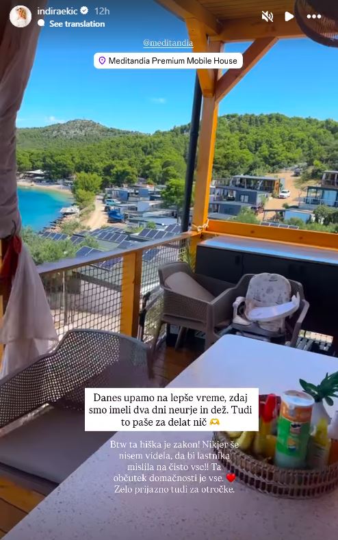 Indira Ekić uživa v takšnemle razgledu. Vir: Instagram