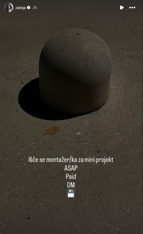 Inja Zalta išče pomoč. Vir: Instagram