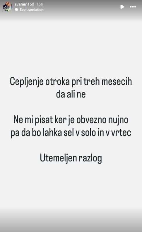 Ambroža zanimajo utemeljeni razlogi. Vir: Instagram