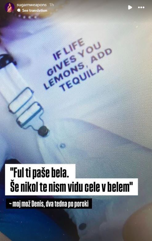 Anja je opozorila na Denisovo izjavo. Vir: Instagram