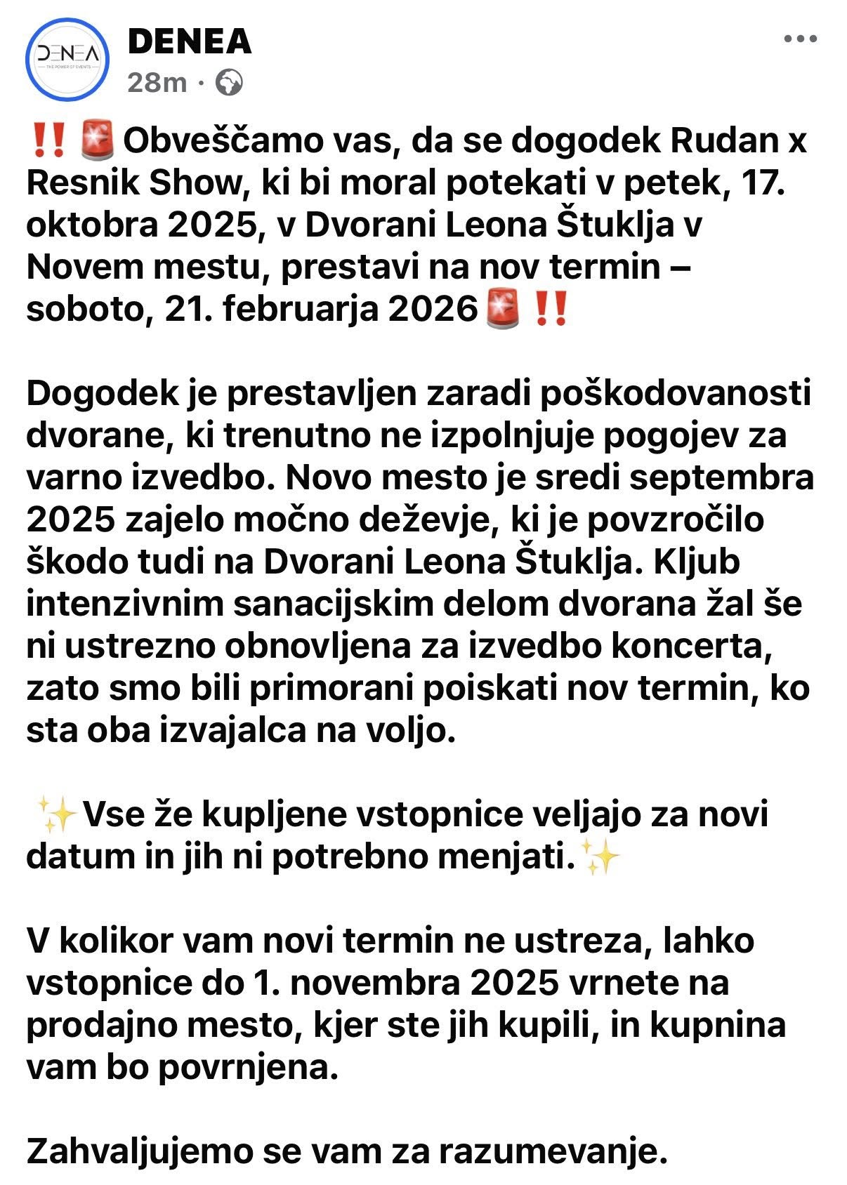 Koncert je predstavljen