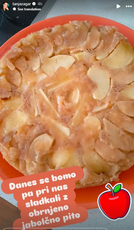 Tanja Žagar je spekla obrnjeno jabolčno pito