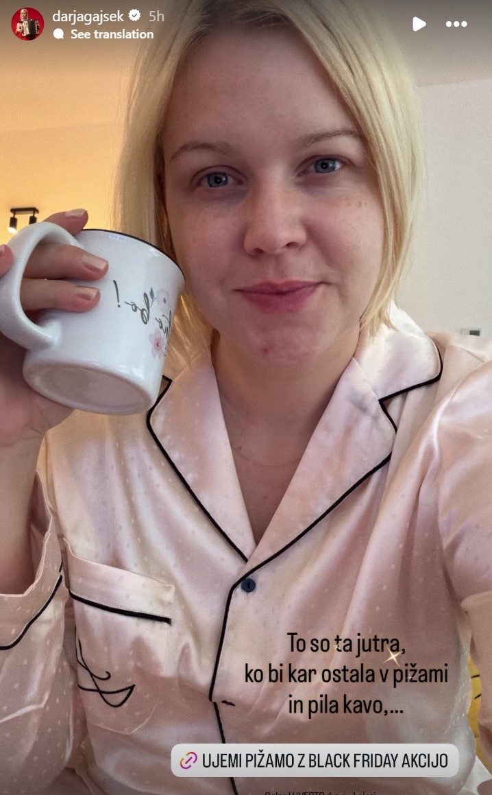 Darja Gajšek se je pokazala brez ličil