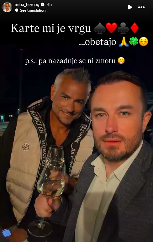 Miha Hercog z vedeževalcem Blažem
