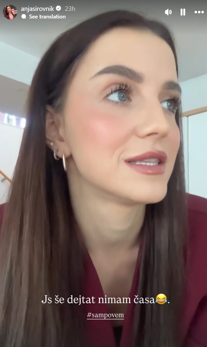 Anja Širovnik nima časa za zmenke. Vir: Instagram