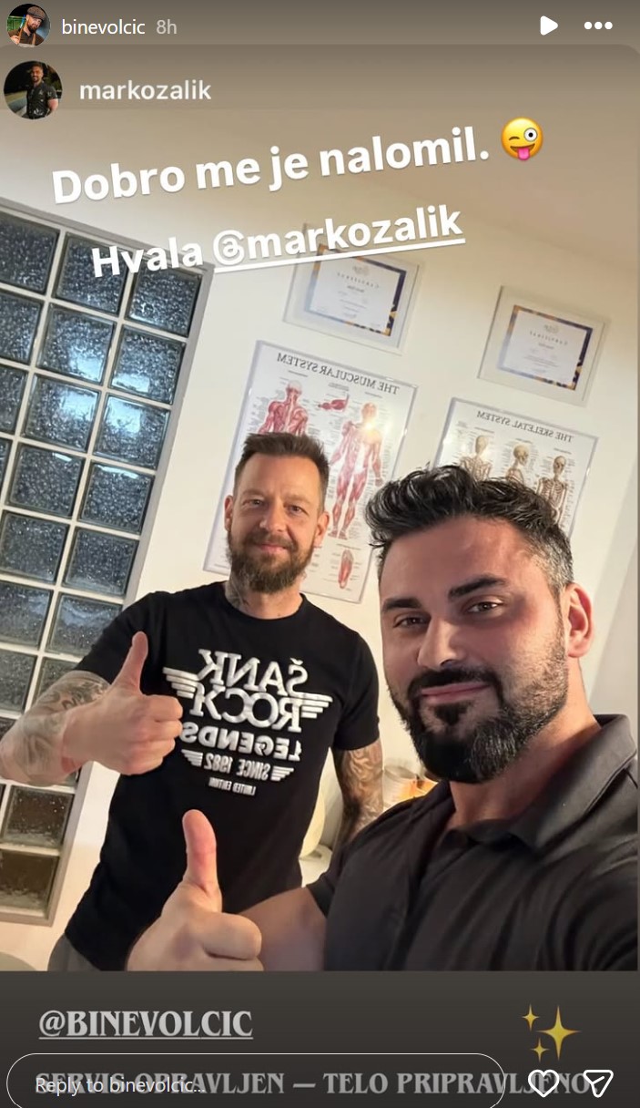 Bine Volčič se je zahvalil. Vir: Instagram