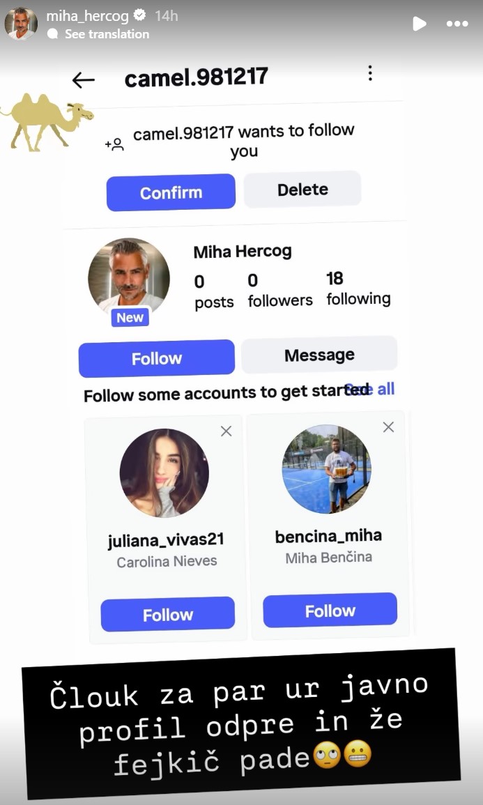 Miha Hercog nov lažen profil