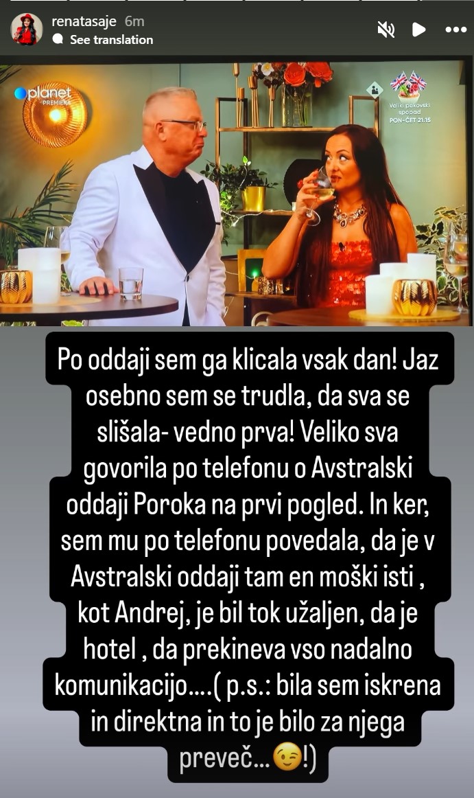 Renata je obrazložila zakaj sta izgubila stik