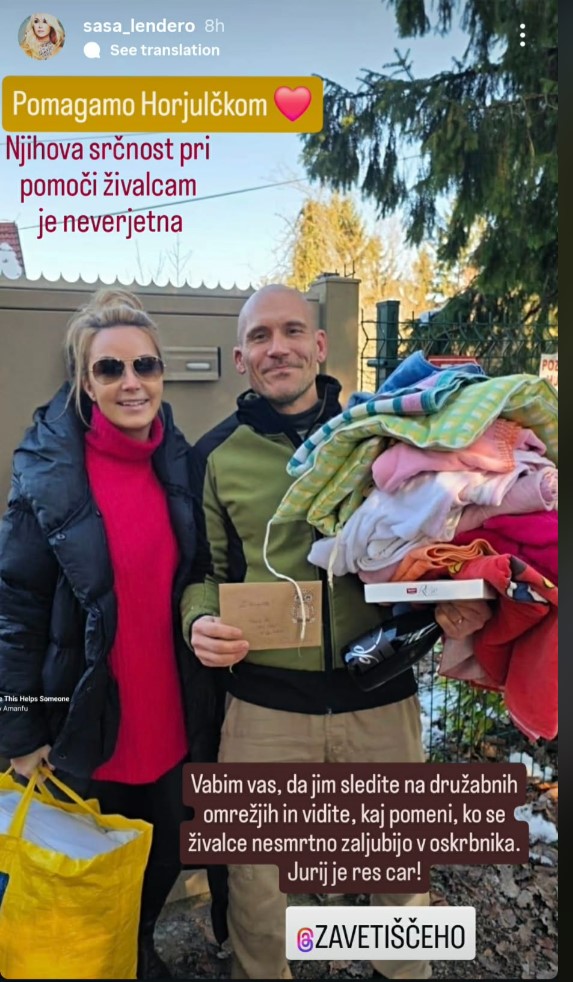Saša in skrbnik v zavetišču Jurij
