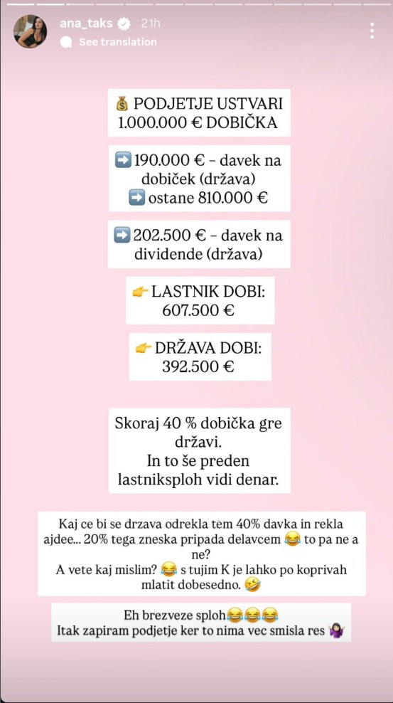 Ana Taks Pusovnik zapira podjetje