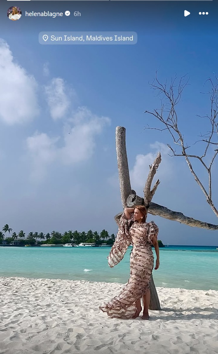 Helena Blagne je na Maldivih