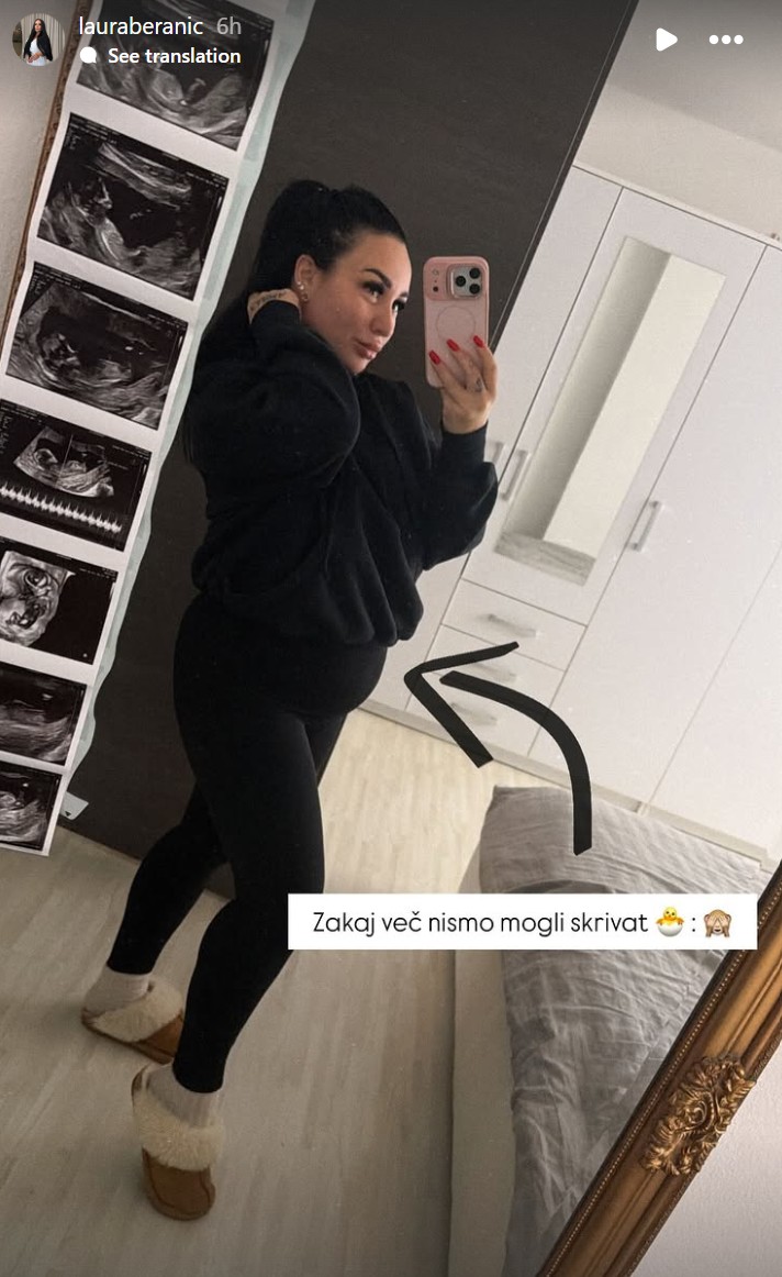 Laura Beranič ni mogla več skrivati nosečnosti