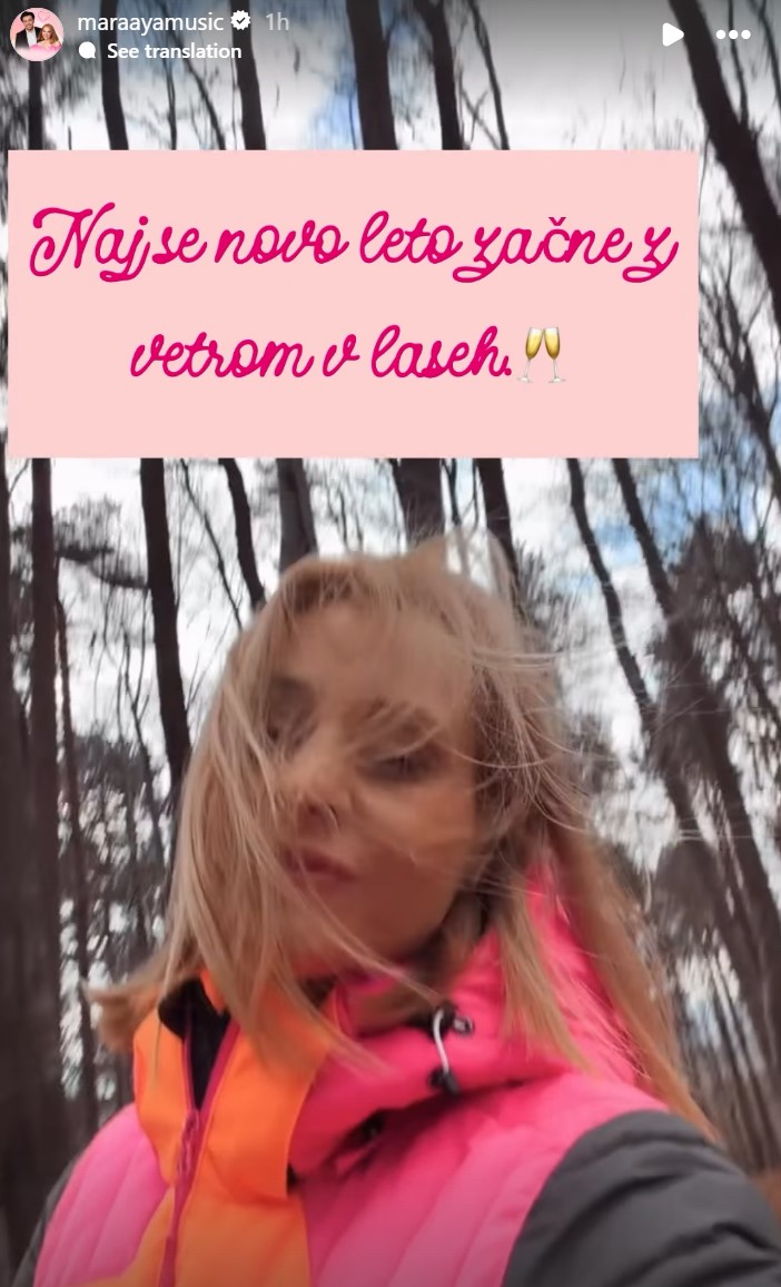 Marjetka Vovk v novem letu. Vir: Instagram