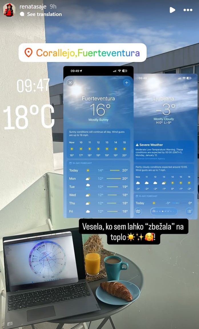 Renata je na lepšem. Vir: Instagram