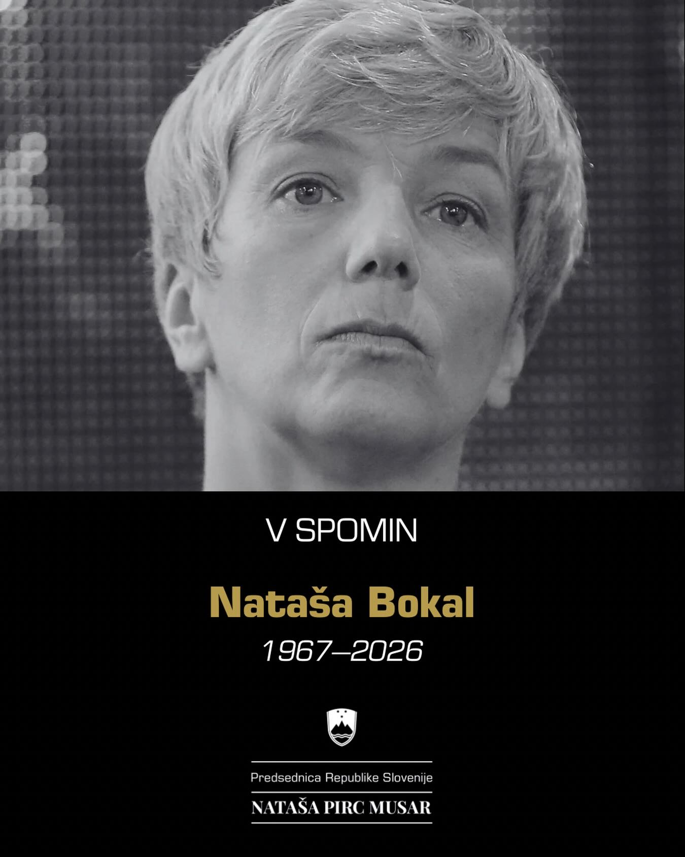 Nataša Bokal se je zavedno poslovila. Vir: Instagram