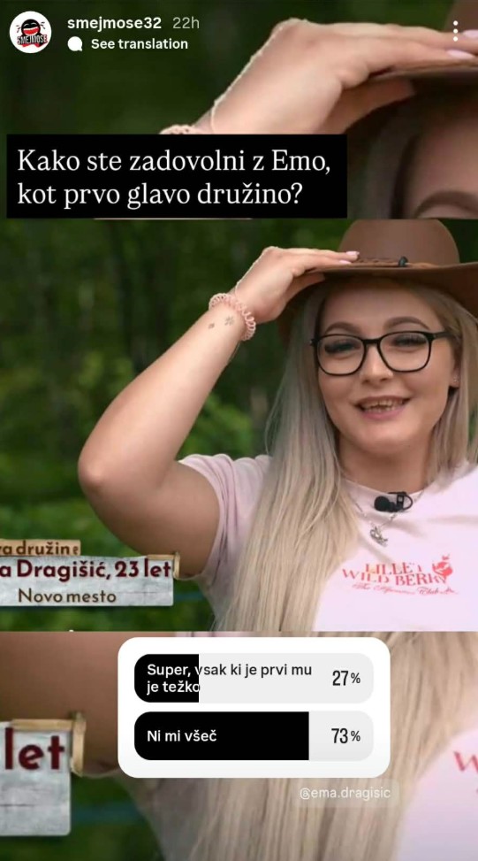 Anketa je povedala svoje. Vir: Instagram