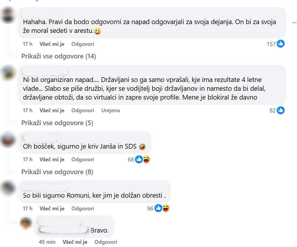 Komentarji bralcev. Vir: Facebook TočnoTo