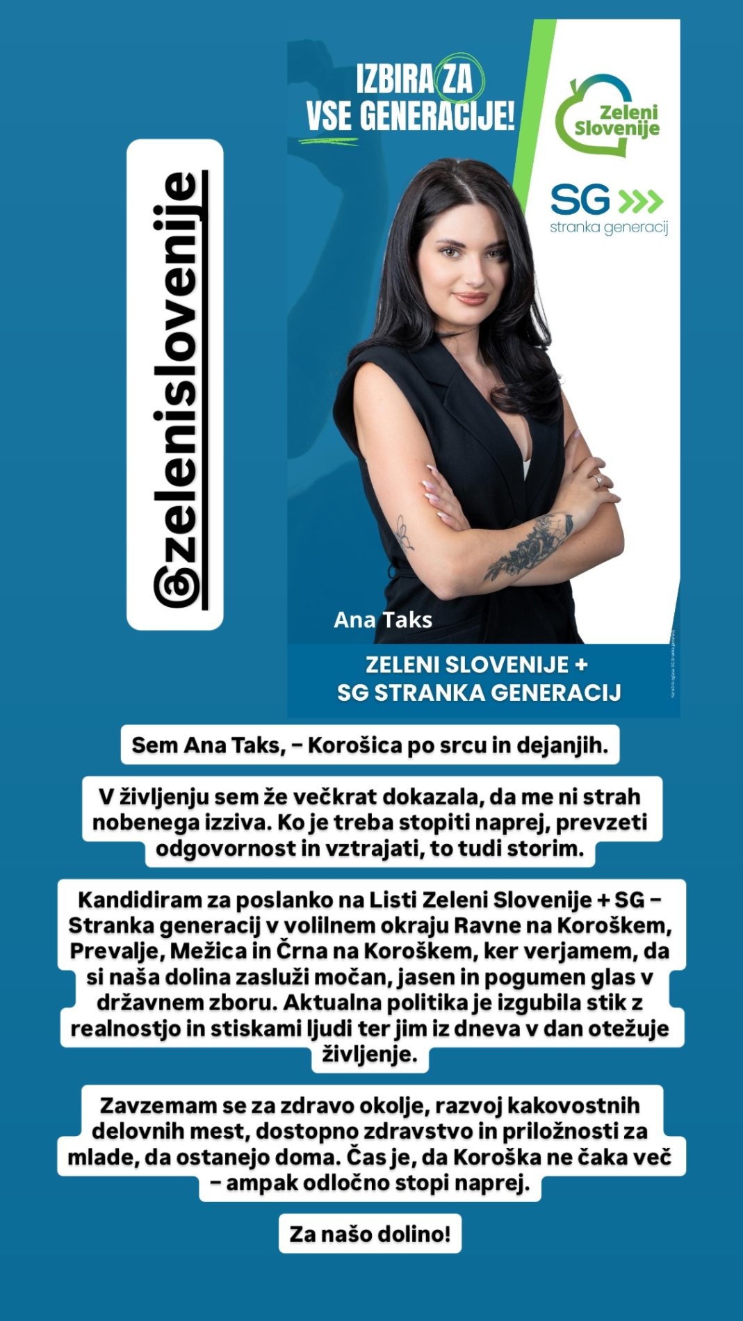 Ana v političnih vodah. Vir: Instagram