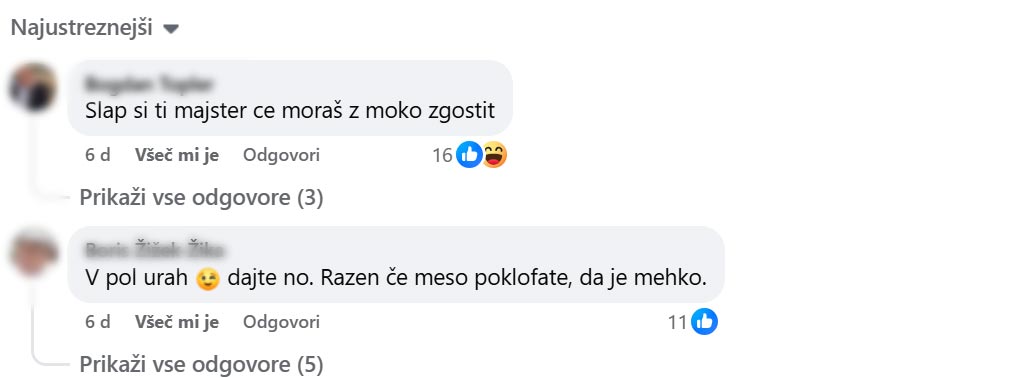 Zlobni komentarji. Vir: Instagram