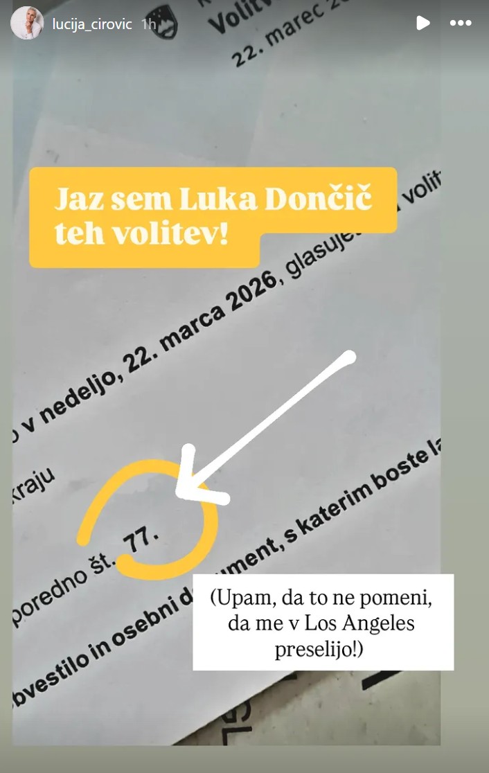 Lucija Čirović ima zaporedno številko 77