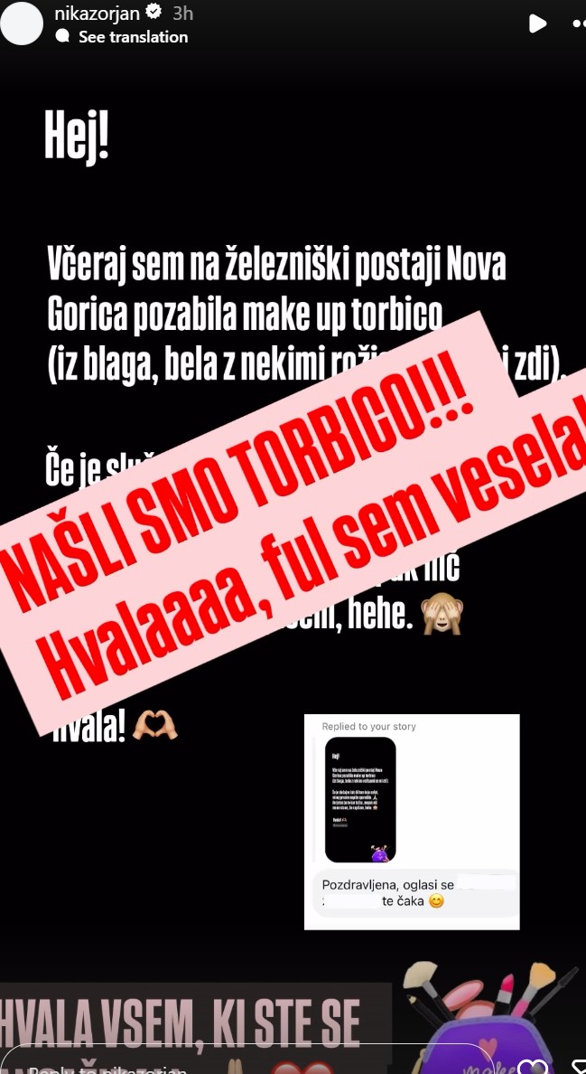 Nika Zorjan z veselo novico