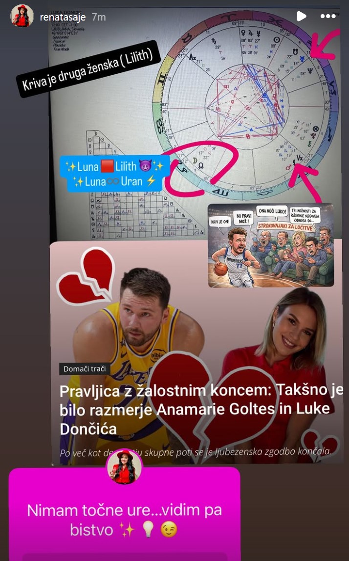 Renata Saje pravi, da ve, kaj je krivo za Dončićev razhod z Anamario