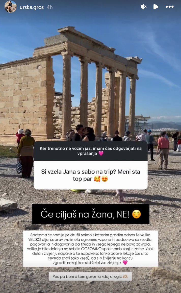 Urška ni bila sama s hčerkama. Vir: Instagram