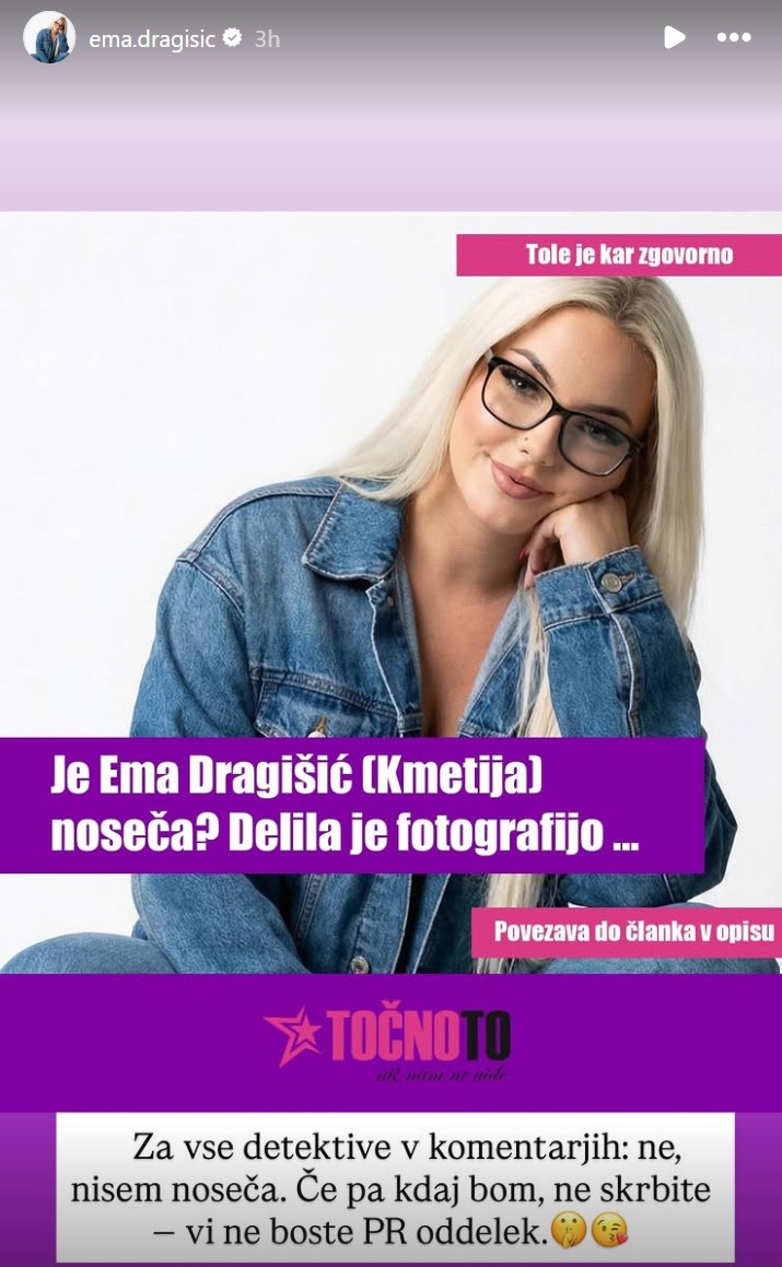 Ema Dragišić ni noseča