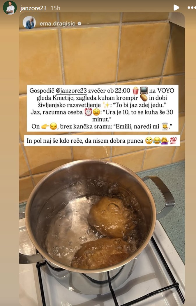 Ema je pripravljala pražen krompir