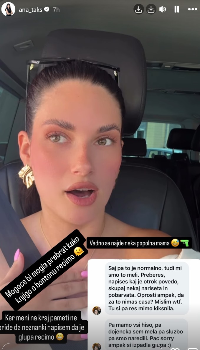 Ana Taks o domači nalogi v vrtcu. Vir: Instagram