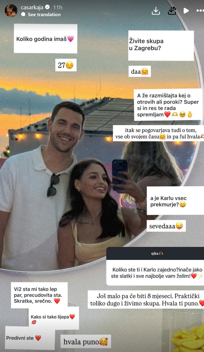 Kaja o Karlu. Vir: Instagram